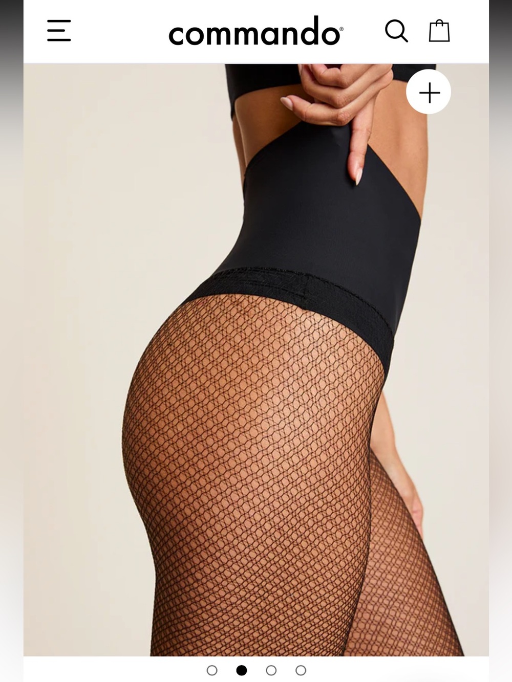 Commando The Everyday Crochet Black Tights Hosiery Size M Retail $44